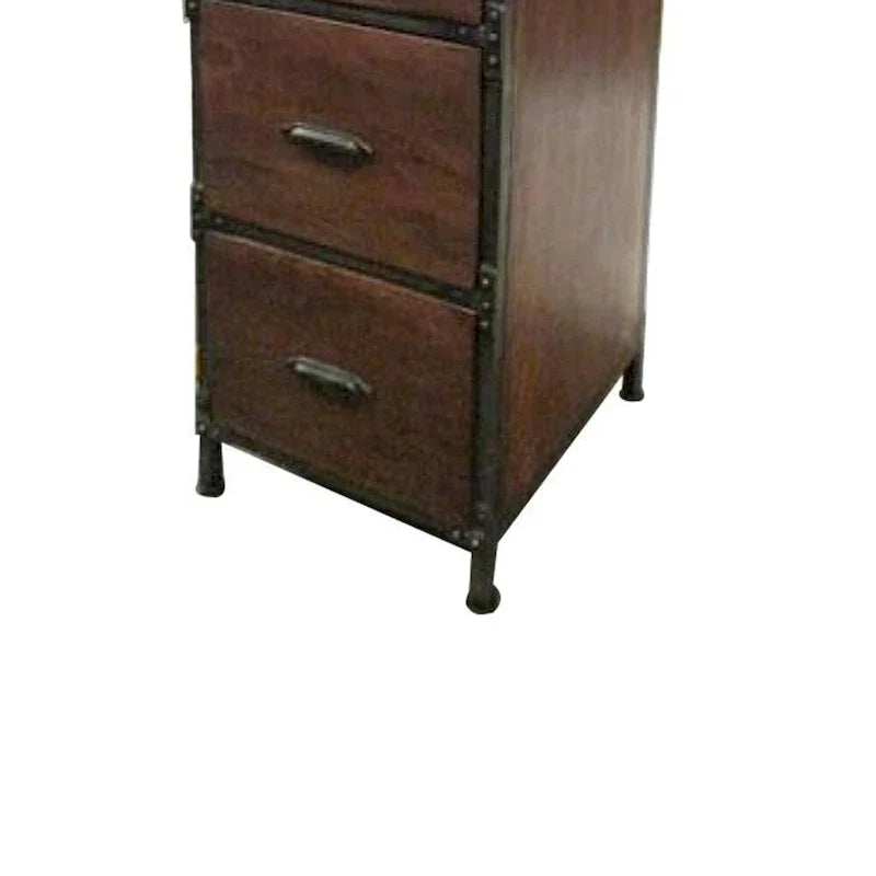 Meuble commode 4 tiroirs rustique fait main en bois massif AA Warehousing