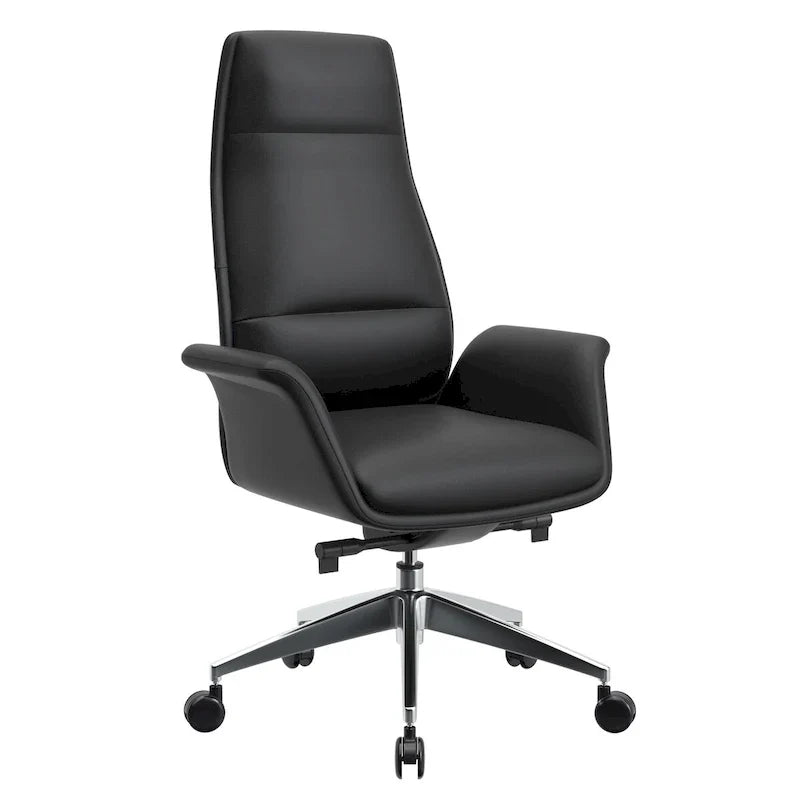 Fauteuil de bureau en cuir à dossier haut Summit avec fonctions pivotantes et inclinables
