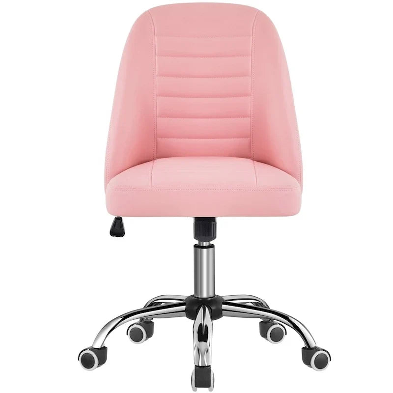Chaise de bureau mi-dossier en similicuir Yaheetech, fauteuil de bureau moderne capitonné sans accoudoirs - N/A