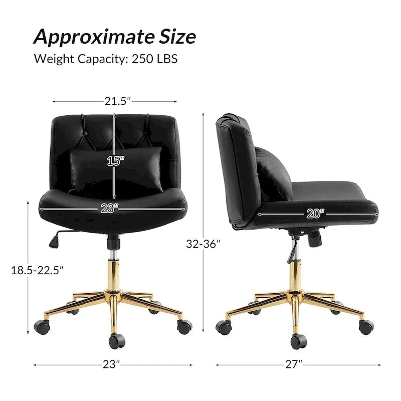Chaise de bureau pivotante et inclinable Charlie Modern avec coussin par HULALA HOME