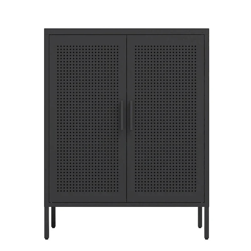 Armoire de rangement métallique avec 2 portes et 2 étagères réglables, armoire de rangement de garage verrouillable en acier, armoire de classement en métal