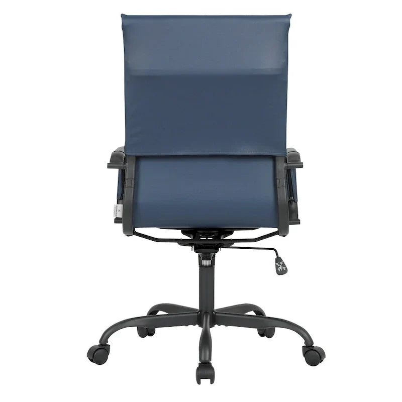 Chaise de bureau pivotante à dossier haut réglable en cuir côtelé Harris avec cadre en métal noir pour la maison, la salle de conférence ou le bureau