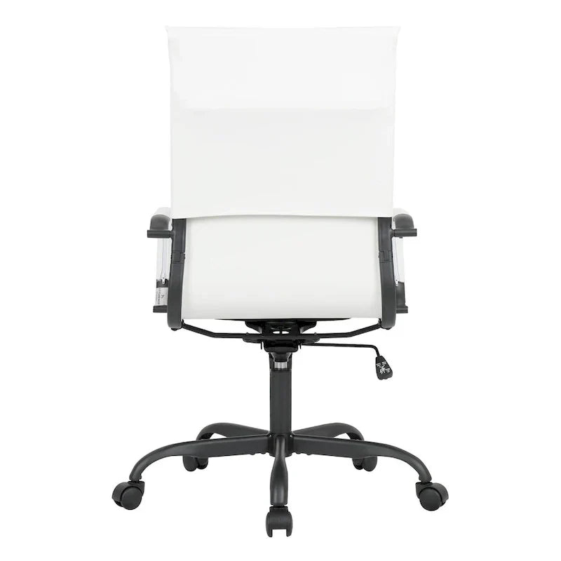 Chaise de bureau pivotante à dossier haut réglable en cuir côtelé Harris avec cadre en métal noir pour la maison, la salle de conférence ou le bureau