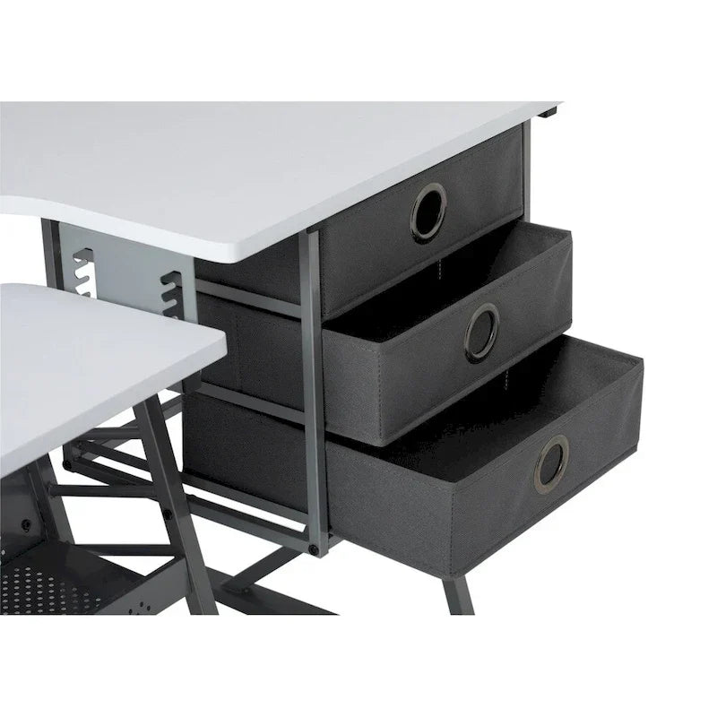 Table de couture Studio Designs Eclipse Ultra en bois gris et blanc