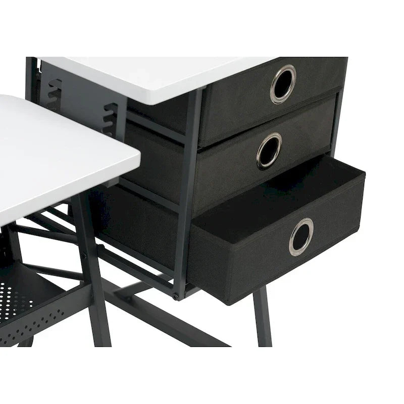 Table de couture Studio Designs Eclipse Ultra en bois gris et blanc