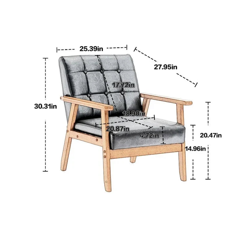 Ensemble de 2 Fauteuils d'Appoint avec Table d'appoint Fauteuil pour Salon Chambre Bureau - 78cm(H) * 64.5cm(L) * 71cm(P)