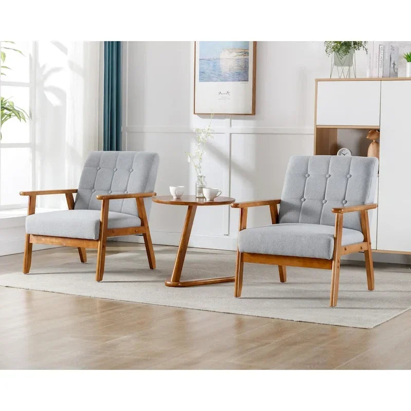 Ensemble de 2 Fauteuils d'Appoint avec Table d'appoint Fauteuil pour Salon Chambre Bureau - 78cm(H) * 64.5cm(L) * 71cm(P)