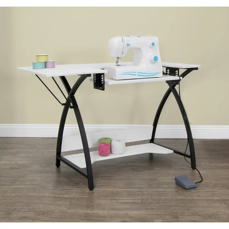 Table d'artisanat, de couture et de bureau Sew Ready Comet Plus avec plateau en MDF et cadre en métal noir