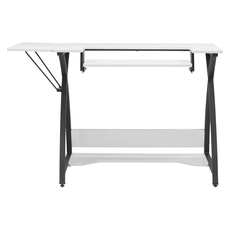 Table d'artisanat, de couture et de bureau Sew Ready Comet Plus avec plateau en MDF et cadre en métal noir