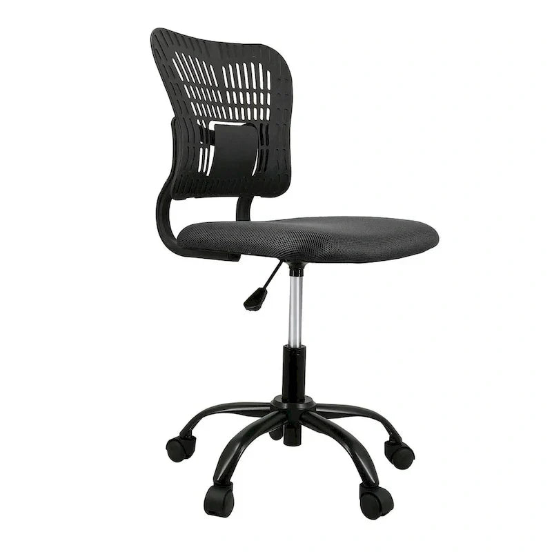 Chaise de bureau ergonomique sans accoudoirs, hauteur réglable, assise en maille
