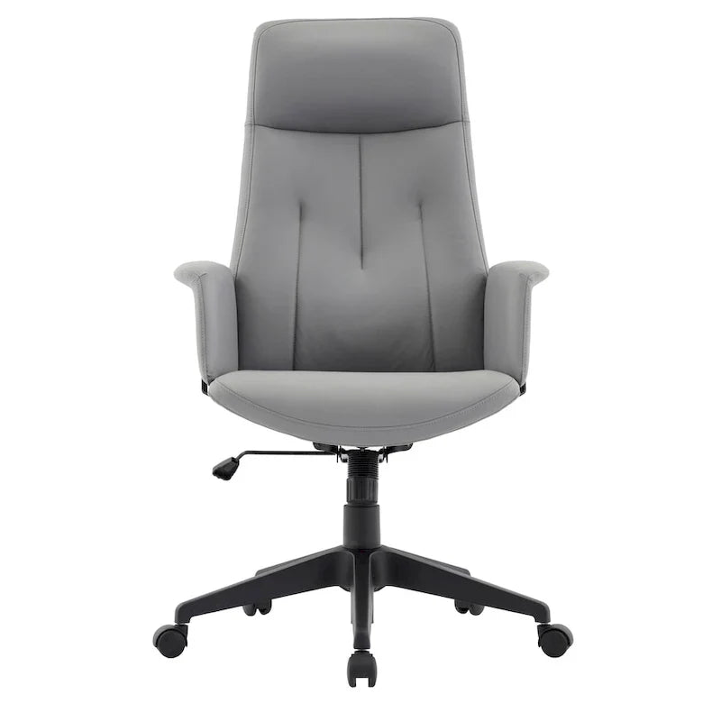 Chaise de bureau en cuir, pivotante et réglable en hauteur, avec support lombaire, Collection Inifini
