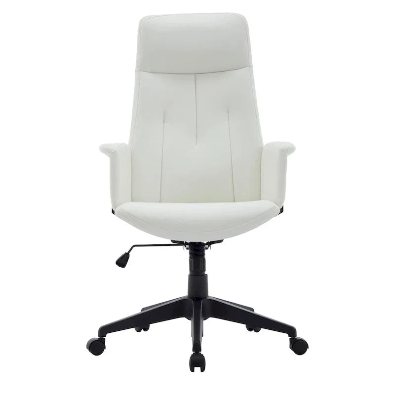 Chaise de bureau en cuir, pivotante et réglable en hauteur, avec support lombaire, Collection Inifini