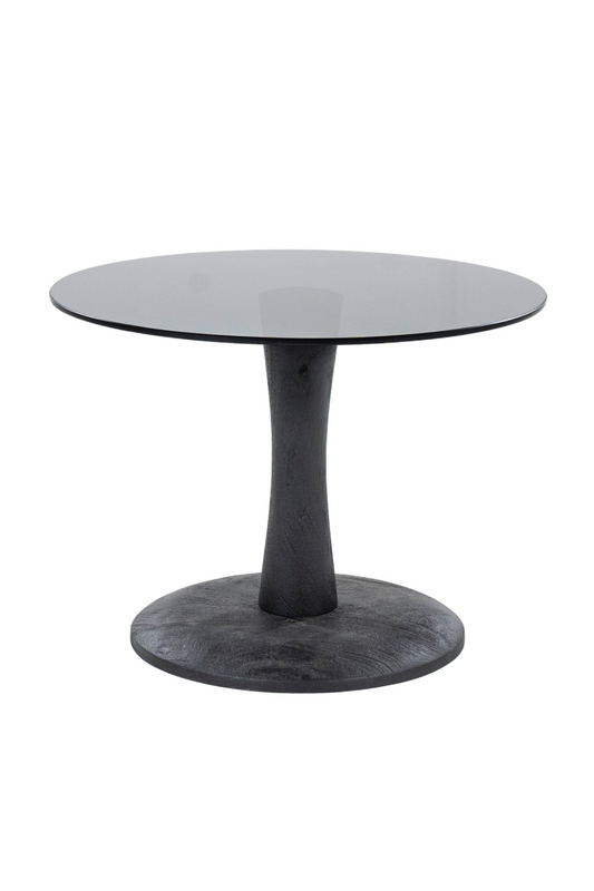 Table basse piédestal en verre rond