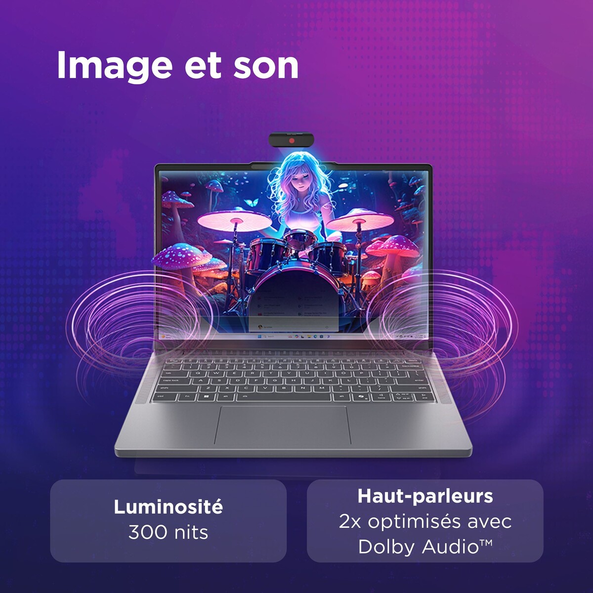 PC portable Lenovo Pack IdeaPad Slim 3 14IRH10 14" WUXGA Intel® Core™ i5 16 Go RAM 512 Go SSD Gris anthracite + Sacoche