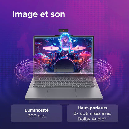 PC portable Lenovo Pack IdeaPad Slim 3 14IRH10 14" WUXGA Intel® Core™ i5 16 Go RAM 512 Go SSD Gris anthracite + Sacoche