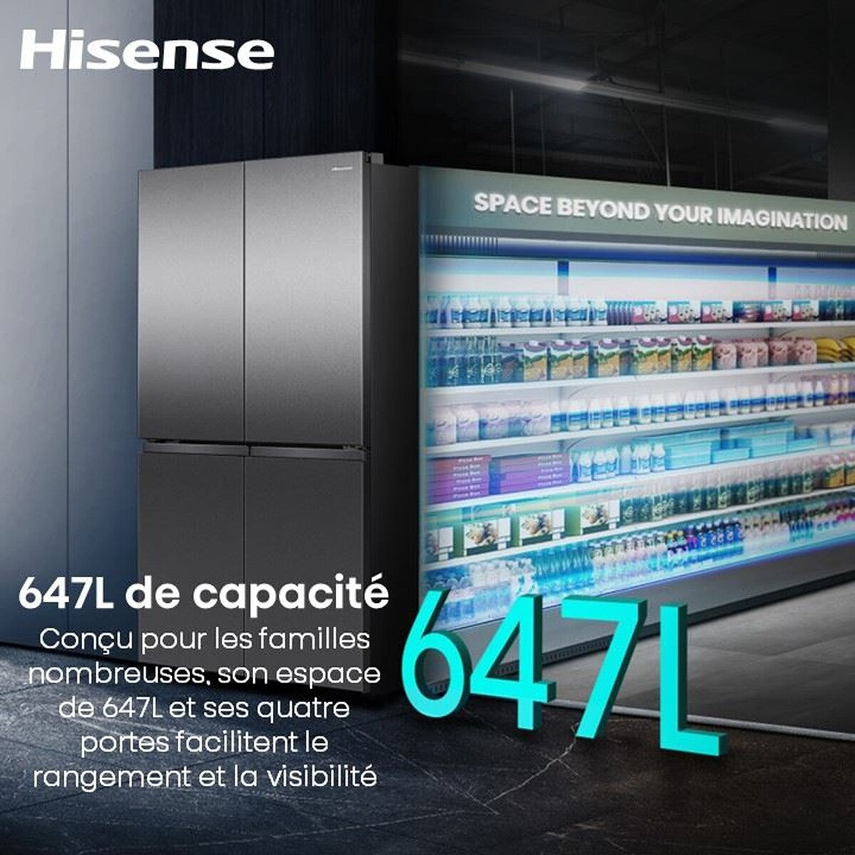 Réfrigérateur multi-portes Hisense RQ5P640SSSD