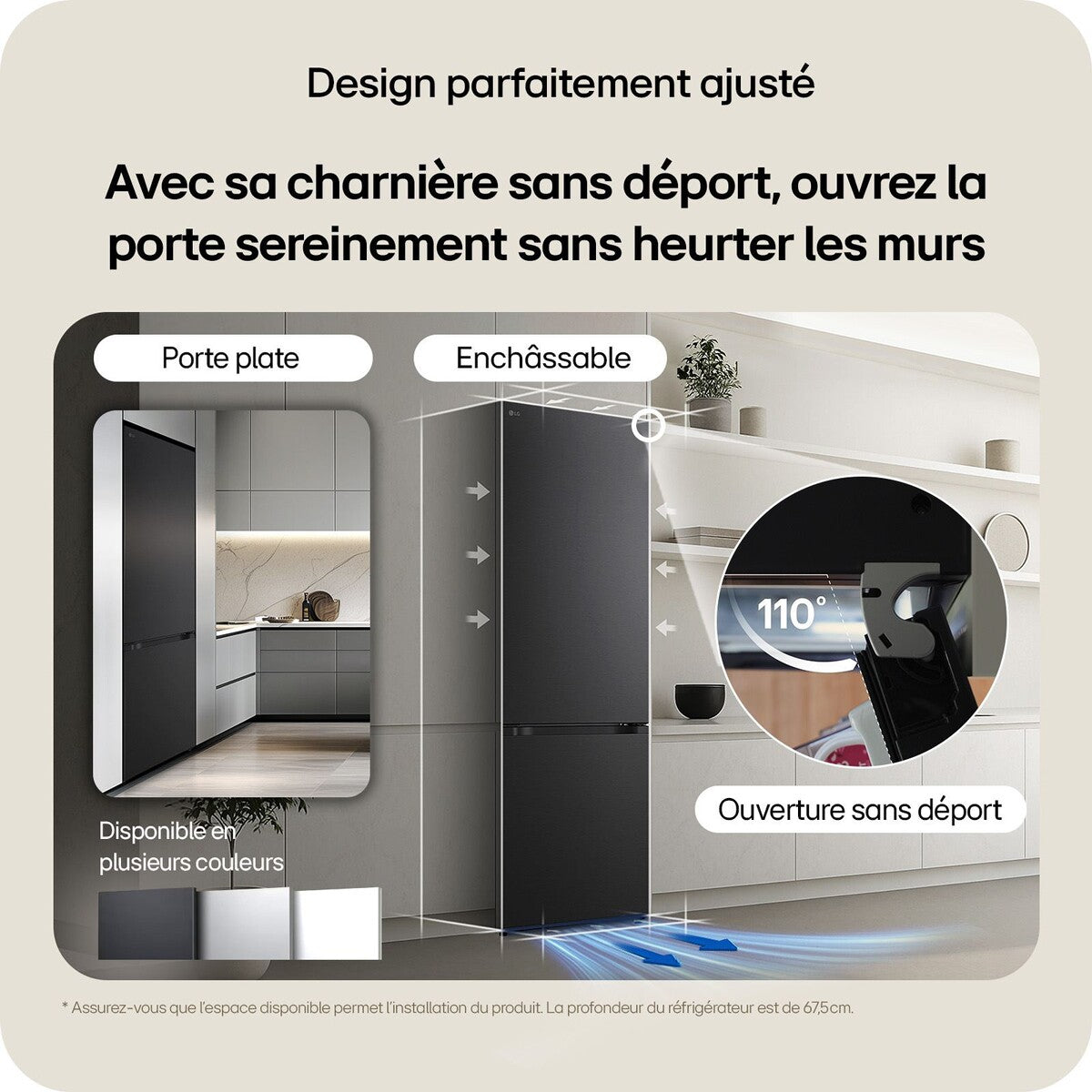 Réfrigérateur congélateur en bas Lg GBBSJ11DEP Noir