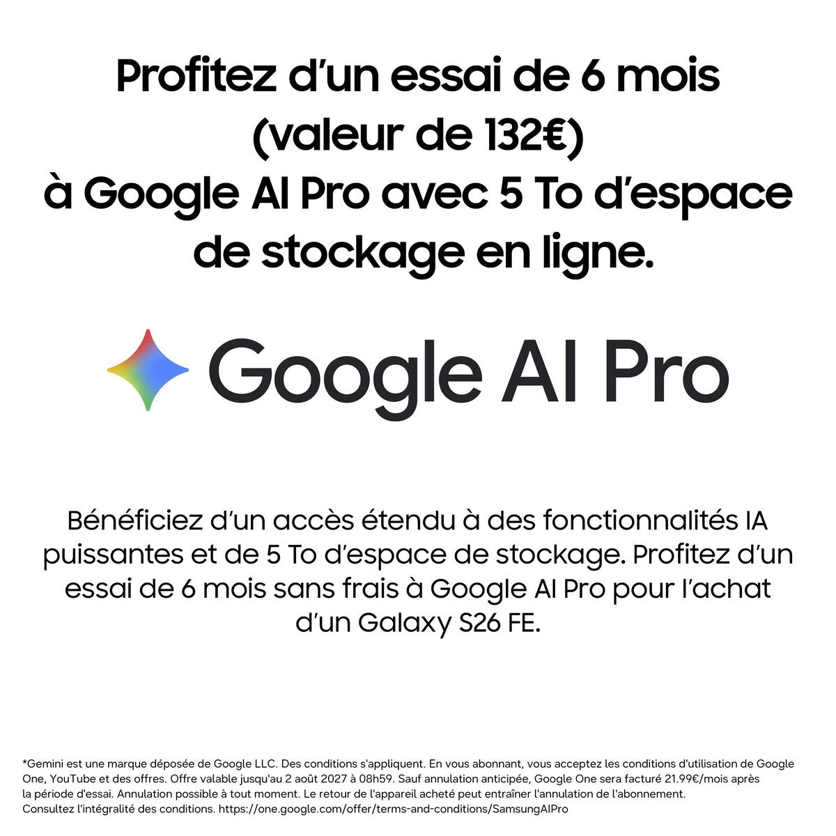 Smartphone Samsung Galaxy S26 FE 6,7" 5G Double Nano SIM 128 Go Graphite + Écouteurs Buds3 FE Noir