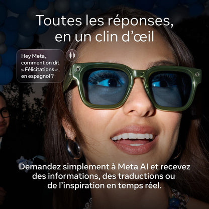 Lunettes connectées IA Meta Nova Standard Grès Verres chocolat