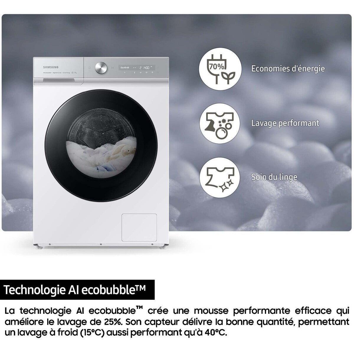 Lave-linge hublot Samsung WW11DG5B25AH