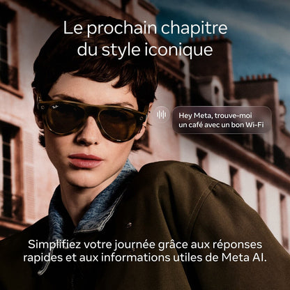Lunettes connectées IA Meta Ray-Ban (Gen 3) Wayfarer Havana Verres verts