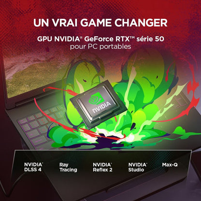PC portable Lenovo gaming Legion 5 15AHP11 15,3" OLED WQXGA 165 Hz AMD Ryzen™ AI 7 16 Go RAM 512 Go SSD NVidia GeForce RTX 5060 Noir éclipse