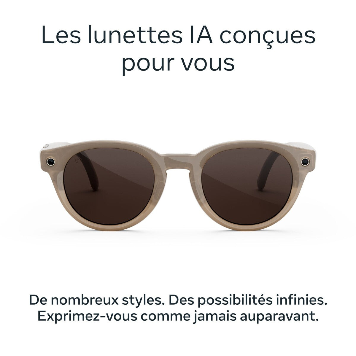 Lunettes connectées IA Meta Nova Standard Grès Verres chocolat