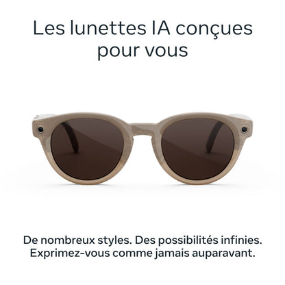 Lunettes connectées IA Meta Nova Standard Grès Verres chocolat