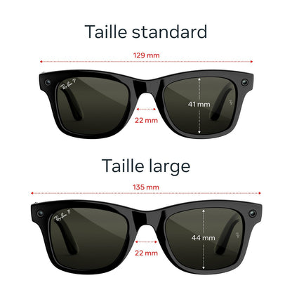 Lunettes connectées IA Meta Ray-Ban (Gen 3) Wayfarer Grande Noir brillant Verres polarisés verts