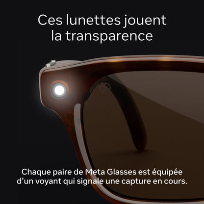 Lunettes connectées IA Meta Capri Noir classique Verres Transitions® gris