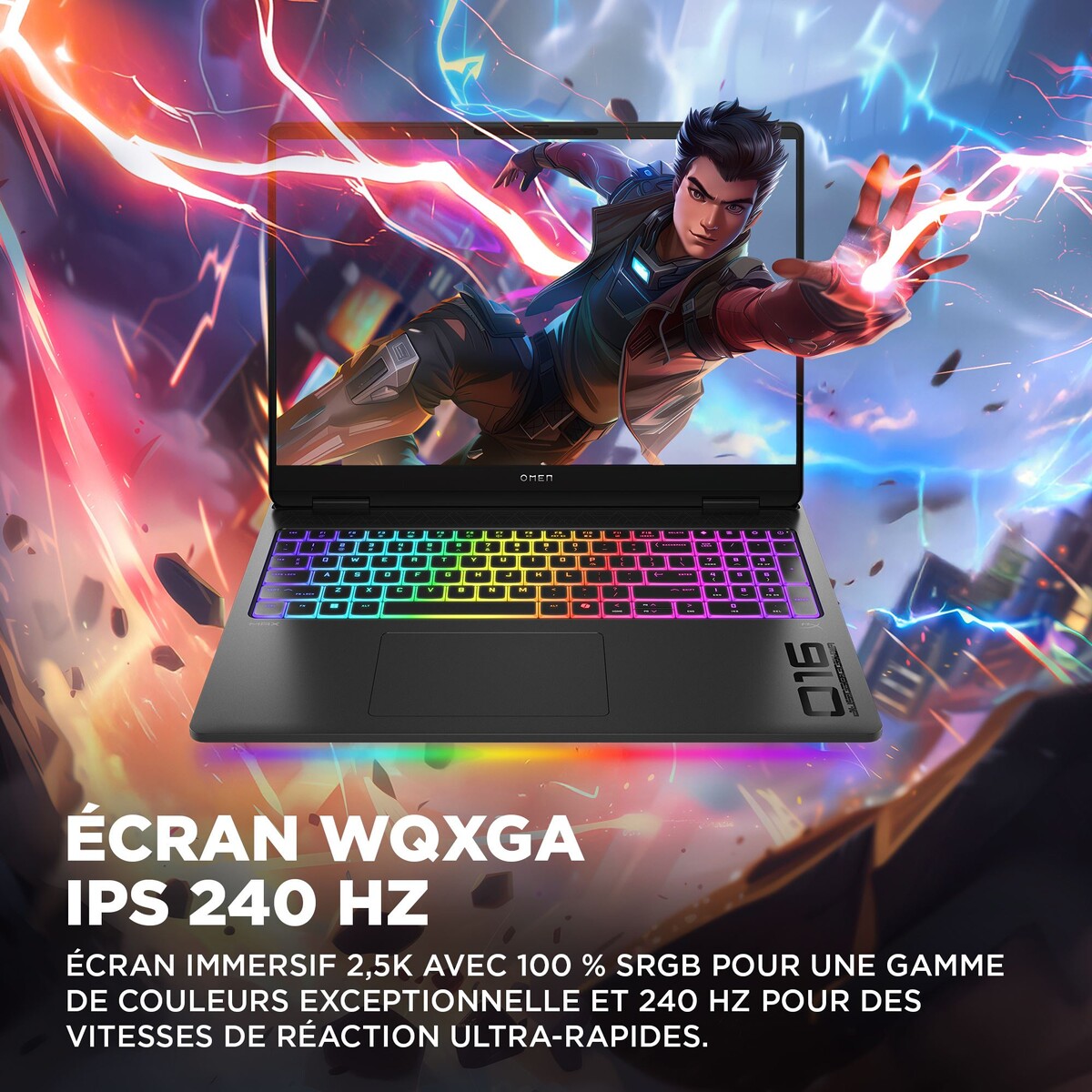 PC portable Hp gaming Omen Max 16-ak0002nf 16" WQXGA 240 Hz AMD Ryzen™ AI 7 32 Go RAM 1 To SSD Nvidia GeForce RTX 5070 Ti Noir céleste
