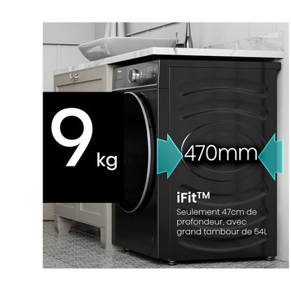 Lave-linge hublot Hisense WF5I9043BBFS Noir