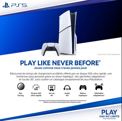 Console PlayStation 5 Sony PS5 Slim Edition Standard Blanc et Noir